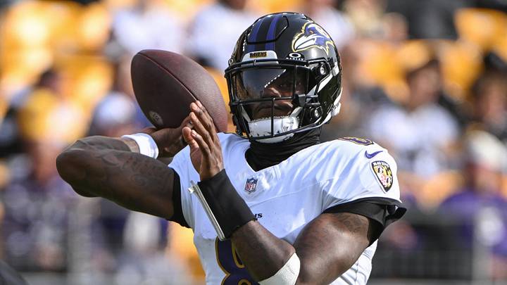 Nov 17, 2024; Pittsburgh, Pennsylvania, USA; Baltimore Ravens quarterback Lamar Jackson (8) warms up for a game against the Pittsburgh Steelers at Acrisure Stadium. Mandatory Credit: Barry Reeger-Imagn Images Nov 17, 2024; Pittsburgh, Pennsylvania, USA; Baltimore Ravens quarterback Lamar Jackson (8) warms up for a game against the Pittsburgh Steelers at Acrisure Stadium. Mandatory Credit: Barry Reeger-Imagn Images