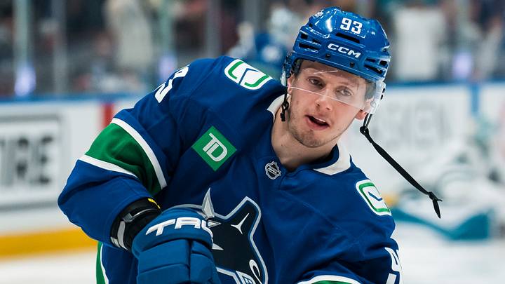 Dec 27, 2025; Vancouver, British Columbia, CAN; Vancouver Canucks forward Marco Rossi (93) shoots in warm up prior to a game against the San Jose Sharks at Rogers Arena. Mandatory Credit: Bob Frid-Imagn Images Dec 27, 2025; Vancouver, British Columbia, CAN; Vancouver Canucks forward Marco Rossi (93) shoots in warm up prior to a game against the San Jose Sharks at Rogers Arena. Mandatory Credit: Bob Frid-Imagn Images