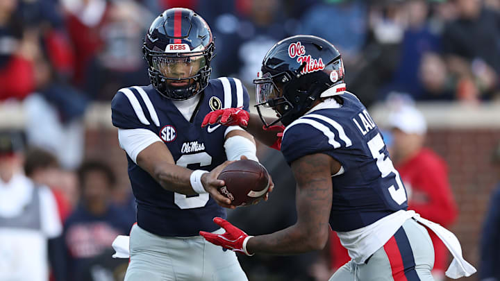 Trinidad Chambliss, Kewan Lacy, 2025 College Football Playoff First Round Game - Tulane v Ole Miss