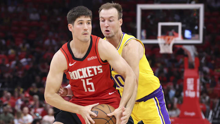Rockets guard Reed Sheppard had a costly turnover late in regulation in Houston’s Game 3 loss to the Lakers.