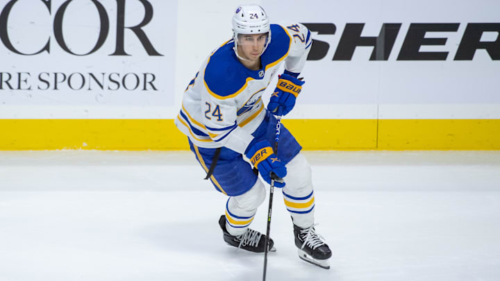 Dec 31 2023; Ottawa, Ontario, CAN; Buffalo Sabres center Dylan Cozens (24) skates with the puck in