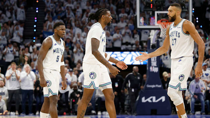 Anthony Edwards, Naz Reid, Rudy Gobert, Minnesota Timberwolves