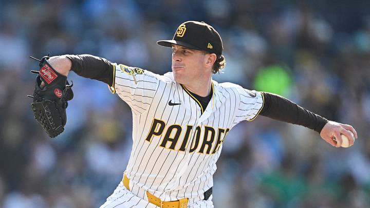 San Diego Padres pitcher J.P. Sears (38) delivers during the first inning against the Atlanta Braves at Petco Park on June 24, 2026. San Diego Padres pitcher J.P. Sears (38) delivers during the first inning against the Atlanta Braves at Petco Park on June 24, 2026.