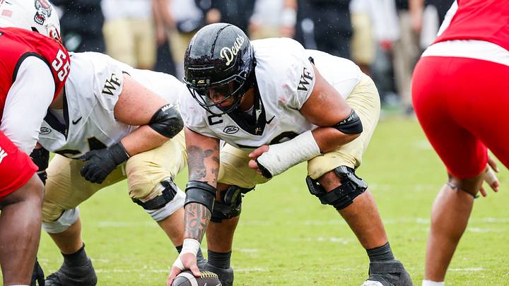 Oct 10, 2026; Raleigh, North Carolina, USA; Wake Forest Demon Deacons offensive lineman Will Way (70) prepares to hike the football during the second half of the game against NC State Wolfpack at Carter-Finley Stadium. Mandatory Credit: Jaylynn Nash-Imagn Images Oct 10, 2026; Raleigh, North Carolina, USA; Wake Forest Demon Deacons offensive lineman Will Way (70) prepares to hike the football during the second half of the game against NC State Wolfpack at Carter-Finley Stadium. Mandatory Credit: Jaylynn Nash-Imagn Images