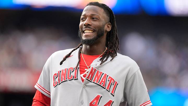 Sep 26, 2026; Toronto, Ontario, CAN; Cincinnati Reds shortstop Elly De La Cruz (44) smiles as he comes off the field against the Toronto Blue Jays during the sixth inning at Rogers Centre. Mandatory Credit: John E. Sokolowski-Imagn Images Sep 26, 2026; Toronto, Ontario, CAN; Cincinnati Reds shortstop Elly De La Cruz (44) smiles as he comes off the field against the Toronto Blue Jays during the sixth inning at Rogers Centre. Mandatory Credit: John E. Sokolowski-Imagn Images