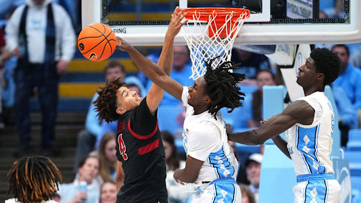 Ian Jackson and Drake Powell during Stanford v North Carolina