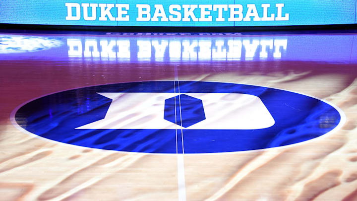 Oct 15, 2021; Durham, NC, USA;  A general view of the court prior to Countdown to Craziness at Cameron Indoor Stadium. Mandatory Credit: Rob Kinnan-Imagn Images