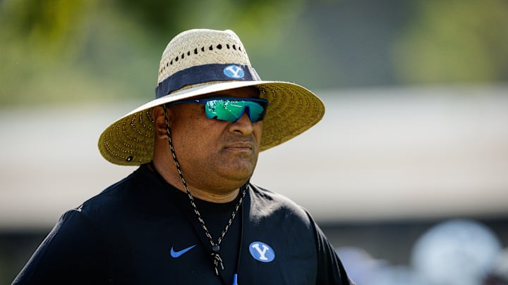 BYU head coach Kalani Sitake at BYU Football Fall Camp