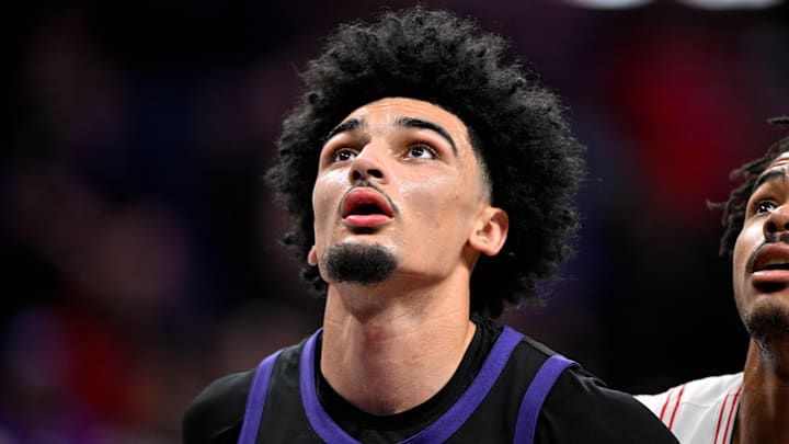 TCU Horned Frogs forward David Punch looks on during the game at Ed and Rae Schollmaier Arena. 