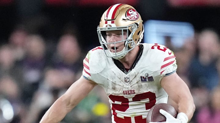49ers RB Christian McCaffrey is coming off an injury-plagued 2024 season that saw him miss all but four games. 
