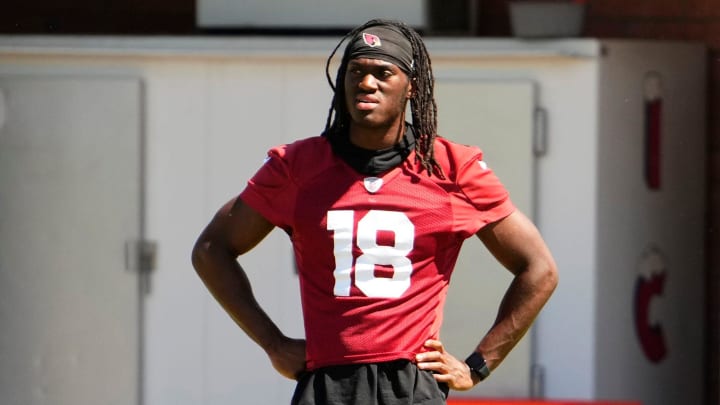 Arizona Cardinals wide receiver Marvin Harrison Jr. (18) during minicamp at Dignity Health Training Center on June 11, 2024.