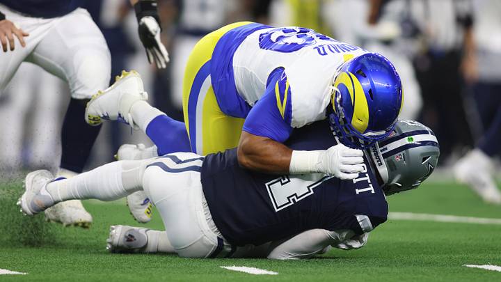 Rams defensive tackle Aaron Donald came out of retirement to play next to Myles Garrett and wreak havoc on NFL quarterbacks and offenses. Rams defensive tackle Aaron Donald came out of retirement to play next to Myles Garrett and wreak havoc on NFL quarterbacks and offenses.
