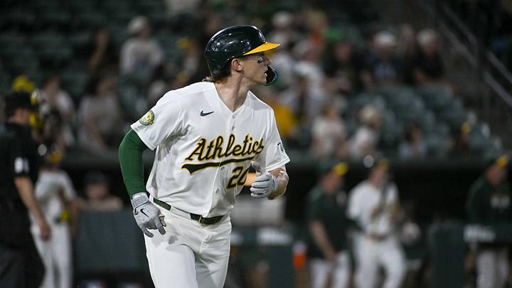 Jun 17, 2026; West Sacramento, California, USA; Athletics third baseman Zack Gelof (20) watches the ball after hitting a home run against the Pittsburgh Pirates during the ninth inning at Sutter Health Park. Mandatory Credit: Ed Szczepanski-Imagn Images Jun 17, 2026; West Sacramento, California, USA; Athletics third baseman Zack Gelof (20) watches the ball after hitting a home run against the Pittsburgh Pirates during the ninth inning at Sutter Health Park. Mandatory Credit: Ed Szczepanski-Imagn Images