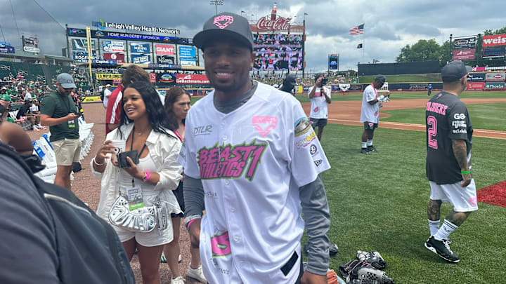 Isaiah Rodgers attended the third annual DeVonta Smith celebiry softball game on June 29, 2024. Isaiah Rodgers attended the third annual DeVonta Smith celebiry softball game on June 29, 2024.