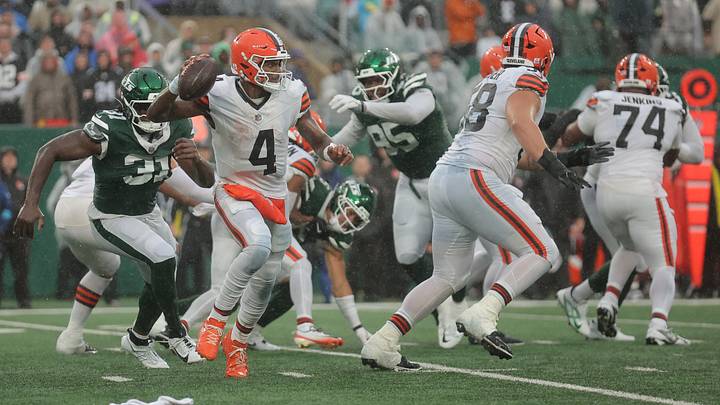 New York Jets defensive end David Bailey (left) was one of the breakout stars from Sunday's game against the Cleveland Browns. New York Jets defensive end David Bailey (left) was one of the breakout stars from Sunday's game against the Cleveland Browns.