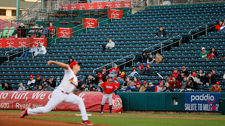 Lots of open seats during the Springfield Cardinals home opener at Hammons Field on Thursday, April 6, 2023.