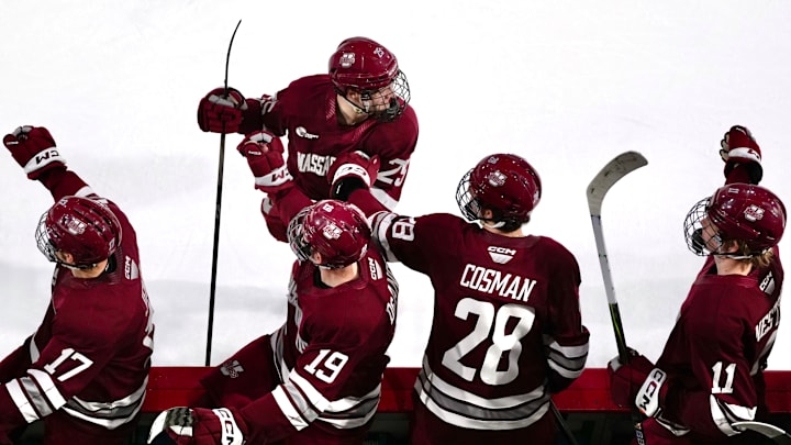 The Massachusetts men's hockey team closed out its 2025 schedule by splitting two home games against No. 12 Northeastern on Dec. 6-7. 