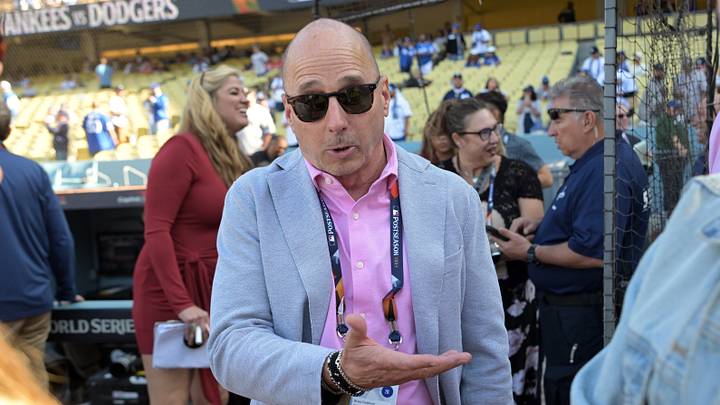 Oct 25, 2024; Los Angeles, California, USA; New York Yankees general manager Brian Cashman before game one against the Los Angeles Dodgers the 2024 MLB World Series at Dodger Stadium. Mandatory Credit: Jayne Kamin-Oncea-Imagn Images Oct 25, 2024; Los Angeles, California, USA; New York Yankees general manager Brian Cashman before game one against the Los Angeles Dodgers the 2024 MLB World Series at Dodger Stadium. Mandatory Credit: Jayne Kamin-Oncea-Imagn Images