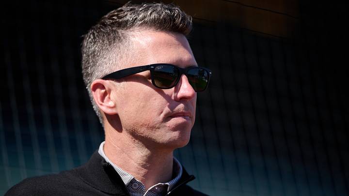 San Francisco Giants president of baseball operations Buster Posey looks on before the game. Credit: Robert Edwards-Imagn Images San Francisco Giants president of baseball operations Buster Posey looks on before the game. Credit: Robert Edwards-Imagn Images