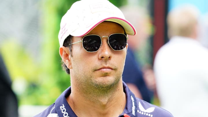 May 5, 2024; Miami Gardens, Florida, USA; Red Bull Racing driver Sergio Perez (11) arrives in the