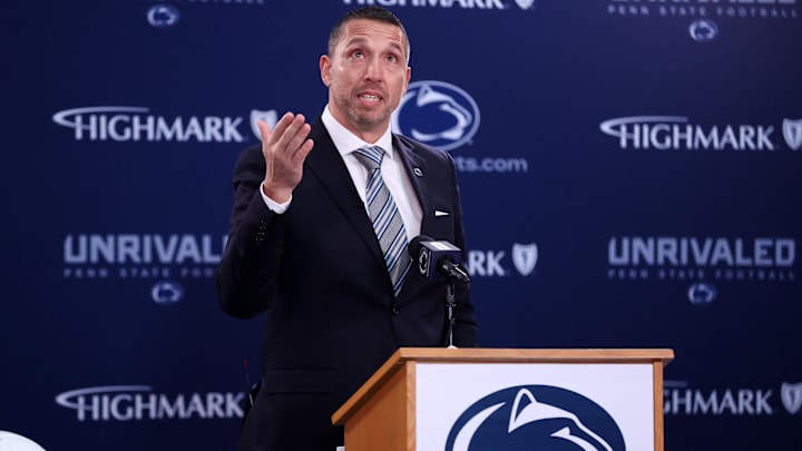 Matt Campbell is announced as the Penn State Nittany Lions new head coach during a press conference at Beaver Stadium. Matt Campbell is announced as the Penn State Nittany Lions new head coach during a press conference at Beaver Stadium.