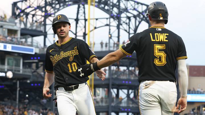 Pittsburgh Pirates designated hitter Bryan Reynolds and second baseman Brandon Lowe. Pittsburgh Pirates designated hitter Bryan Reynolds and second baseman Brandon Lowe.