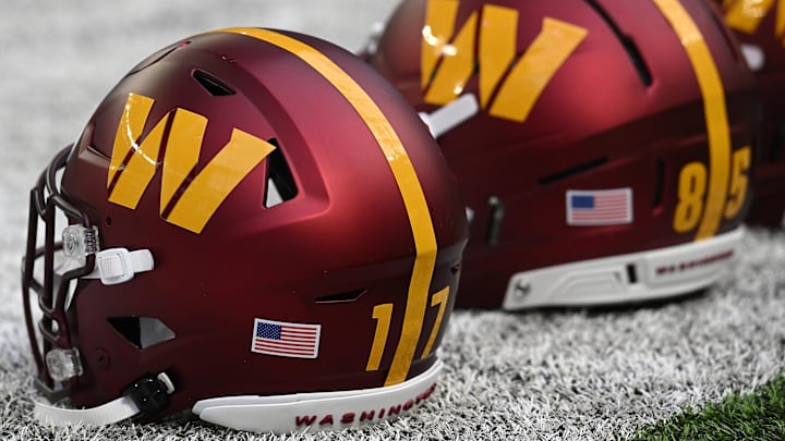 Dec 7, 2025; Minneapolis, Minnesota, USA; A detail view of the Washington Commanders helmet before the game at U.S. Bank Stadium. Mandatory Credit: Jeffrey Becker-Imagn Images Dec 7, 2025; Minneapolis, Minnesota, USA; A detail view of the Washington Commanders helmet before the game at U.S. Bank Stadium. Mandatory Credit: Jeffrey Becker-Imagn Images