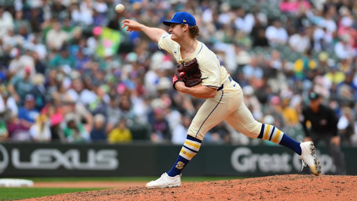 Seattle Mariners reliever Troy Taylor throws during a game against the Oakland Athletics on Sept. 29 at T-Mobile Park. Seattle Mariners reliever Troy Taylor throws during a game against the Oakland Athletics on Sept. 29 at T-Mobile Park.