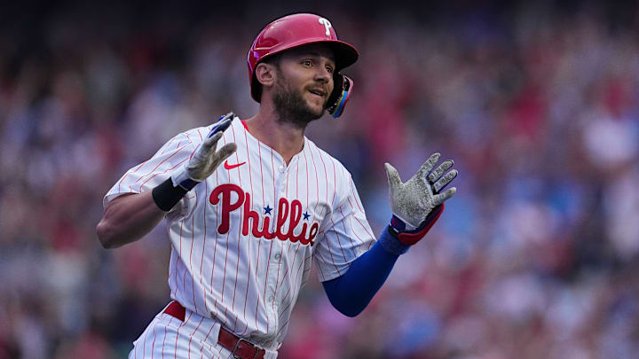 Phillies' shortstop Trea Turner hit his first home run at Citizens Bank Park in 2025 in Monday's 12-7 win over the Mariners