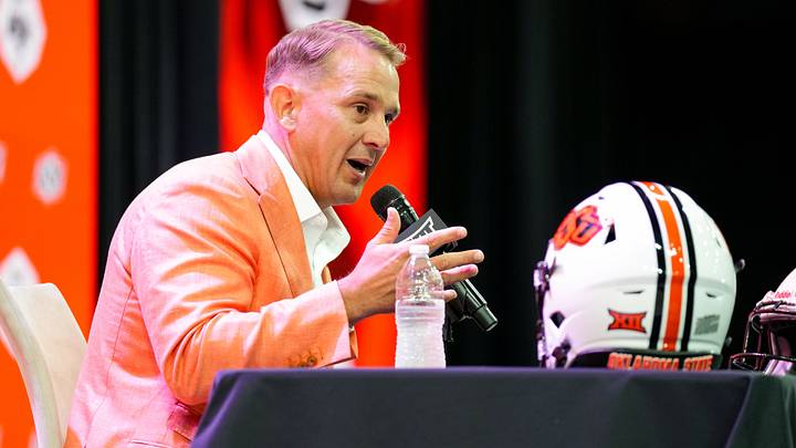 Oklahoma State head coach Eric Morris. Oklahoma State head coach Eric Morris.