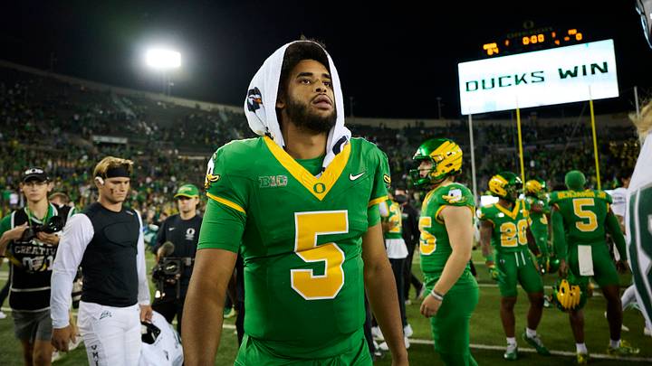 The Oregon Ducks and quarterback Dante Moore are favored in Week 4. The Oregon Ducks and quarterback Dante Moore are favored in Week 4.