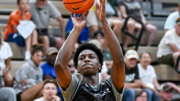 Team Motorcars and Michigan State's Cam Ward shoots against Team Fargo during the Moneyball Pro-Am on Tuesday, June 24, 2025, at Holt High School.