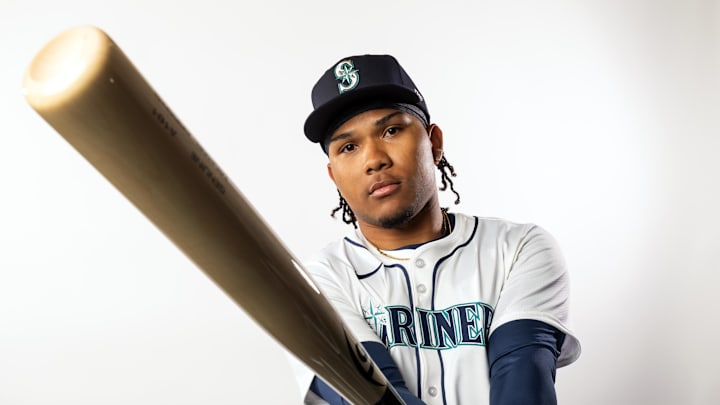 Seattle Mariners infielder Michael Arroyo poses for a portrait during media day at Peoria Sports Complex on Feb. 20. 