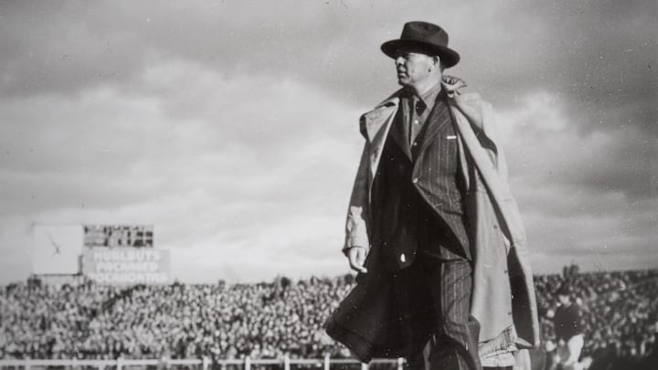 Curly Lambeau walks the sideline during a game against the Bears at City Stadium on Sept. 28, 1941. Curly Lambeau walks the sideline during a game against the Bears at City Stadium on Sept. 28, 1941.