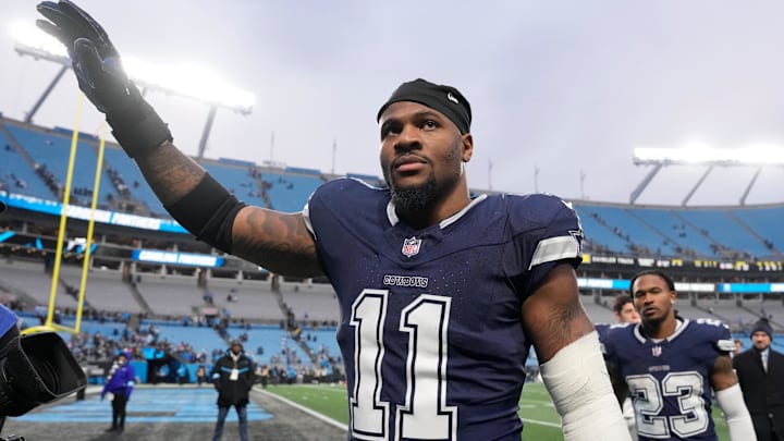 Dallas Cowboys linebacker Micah Parsons walks off the field after a win over the Carolina Panthers. 