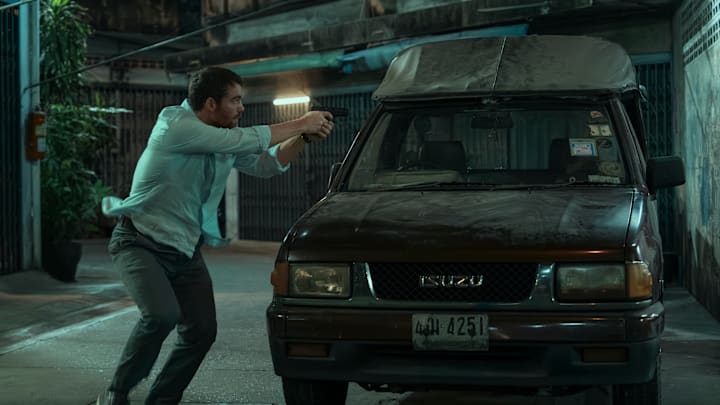 The Night Agent. Gabriel Basso as Peter Sutherland in episode 201 of The Night Agent