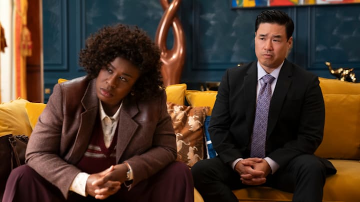 The Residence. (L to R) Uzo Aduba as Cordelia Cupp, Randall Park as Edwin Park in episode 107 of The Residence. Cr. Jessica Brooks/Netflix © 2024