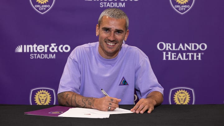 Antoine Griezmann signed a contract with Orlando City on Tuesday.
