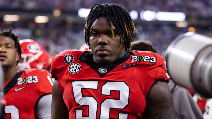 Jan 9, 2023; Inglewood, CA, USA; Georgia Bulldogs defensive lineman Christen Miller (52) against the