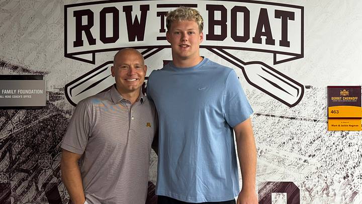 Drake Buthe with PJ Fleck on his Gophers official visit. Drake Buthe with PJ Fleck on his Gophers official visit.