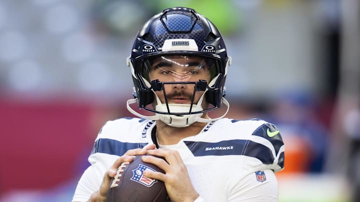 Seattle Seahawks quarterback Sam Howell against the Arizona Cardinals at State Farm Stadium. 