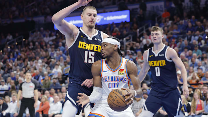 The Thunder are favored to beat the Nuggets in the second round. The Thunder are favored to beat the Nuggets in the second round.