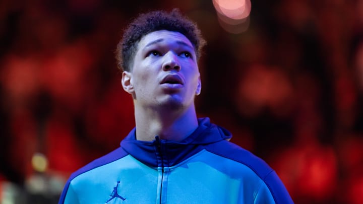 Jan 12, 2025; Phoenix, Arizona, USA; Charlotte Hornets forward Tidjane Salaun (31) against the Phoenix Suns at Footprint Center. Mandatory Credit: Mark J. Rebilas-Imagn Images Jan 12, 2025; Phoenix, Arizona, USA; Charlotte Hornets forward Tidjane Salaun (31) against the Phoenix Suns at Footprint Center. Mandatory Credit: Mark J. Rebilas-Imagn Images