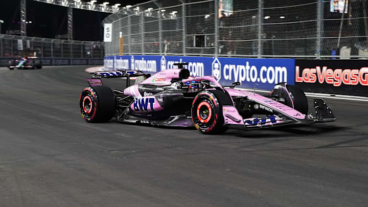 Nov 21, 2024; Las Vegas, Nevada, USA; BWT Alpine F1 Team driver Esteban Ocon of France (31) drives during practice for the Formula 1 Heineken Silver Las Vegas Grand Prix at Las Vegas Circuit. Mandatory Credit: Lucas Peltier-Imagn Images Nov 21, 2024; Las Vegas, Nevada, USA; BWT Alpine F1 Team driver Esteban Ocon of France (31) drives during practice for the Formula 1 Heineken Silver Las Vegas Grand Prix at Las Vegas Circuit. Mandatory Credit: Lucas Peltier-Imagn Images