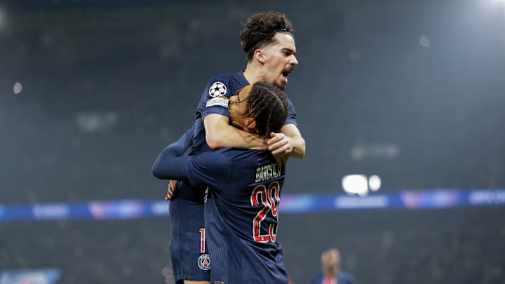 Vitinha et Bradley Barcola - PSG - Brest, Ligue des Champions