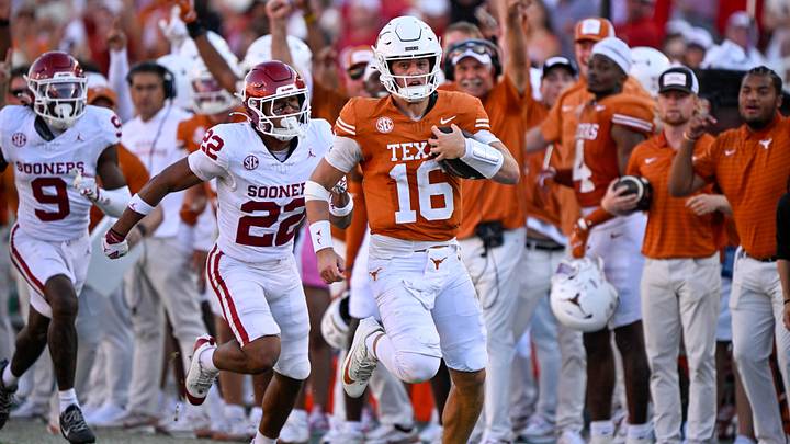Oct 11, 2025; Dallas, Texas, USA; Texas Longhorns quarterback Arch Manning
