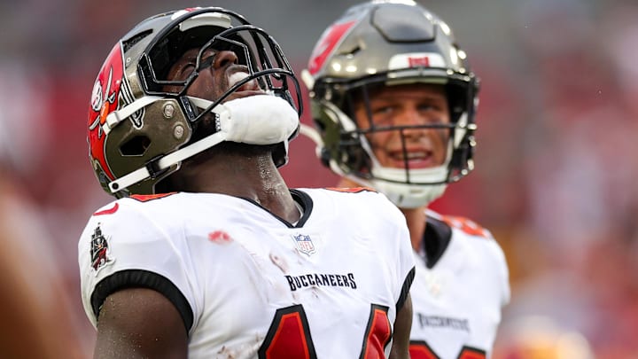 Sep 8, 2024; Tampa, Florida, USA; Tampa Bay Buccaneers wide receiver Chris Godwin (14) Mandatory Credit: Nathan Ray Seebeck-Imagn Images Sep 8, 2024; Tampa, Florida, USA; Tampa Bay Buccaneers wide receiver Chris Godwin (14) Mandatory Credit: Nathan Ray Seebeck-Imagn Images