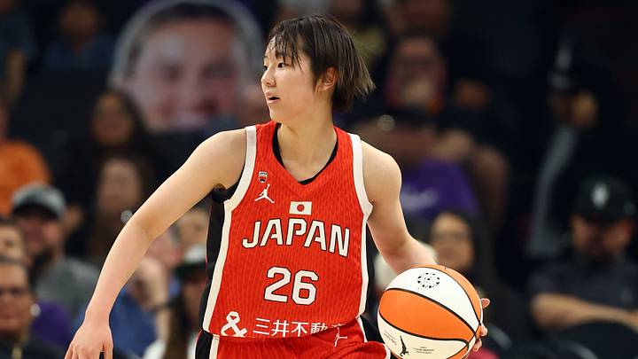 Apr 29, 2026; Phoenix, AZ, USA; Japan forward Kokoro Tanaka (26) against the Phoenix Mercury during a WNBA preseason game at Mortgage Matchup Center. Mandatory Credit: Mark J. Rebilas-Imagn Images