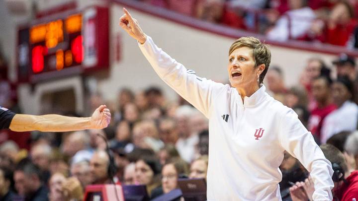 Indiana Head Coach Teri Moren instructs her team during the Indiana versus Purdue women's basketball game at Simon Skjodt Assembly Hall on Saturday, Feb. 15, 2025. Indiana Head Coach Teri Moren instructs her team during the Indiana versus Purdue women's basketball game at Simon Skjodt Assembly Hall on Saturday, Feb. 15, 2025.