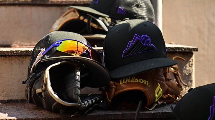Colorado Rockies hats, gloves, and glasses Colorado Rockies hats, gloves, and glasses